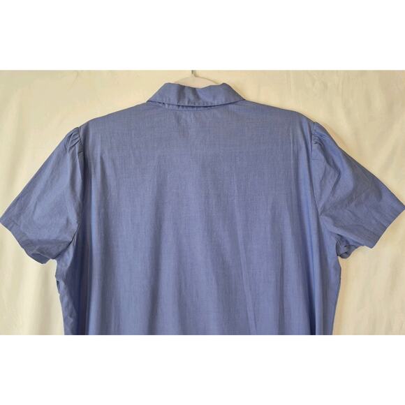 New J. McLaughlin Women's Blue Short Sleeve Belted Shirt Dress XL - Picture 8 of 8